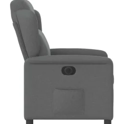 vidaXL Sillón reclinable eléctrico de tela Gris oscuro Outlet