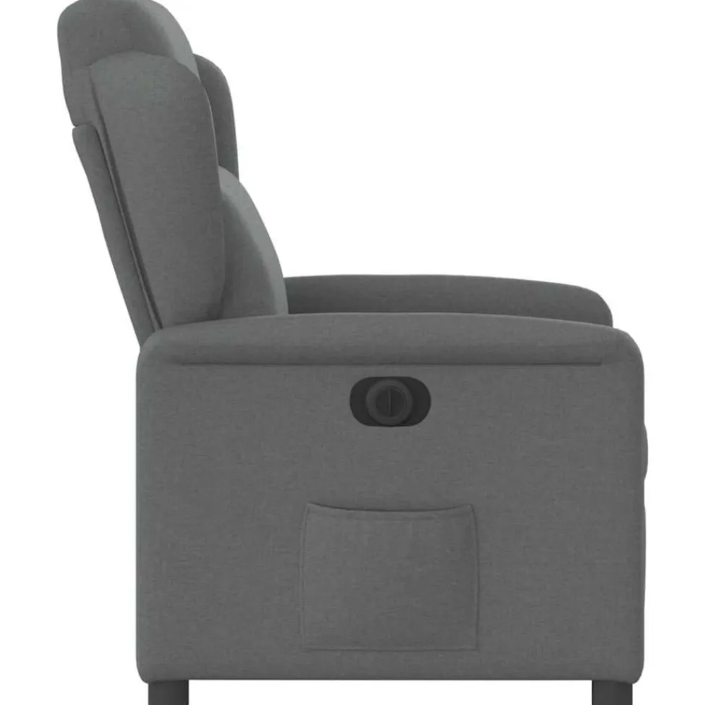vidaXL Sillón reclinable eléctrico de tela Gris oscuro Outlet