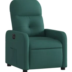 vidaXL Sillón reclinable eléctrico tela Verde oscuro Online
