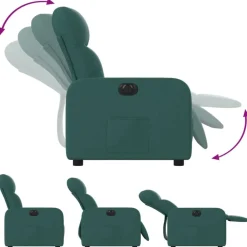 vidaXL Sillón reclinable eléctrico tela Verde oscuro Online