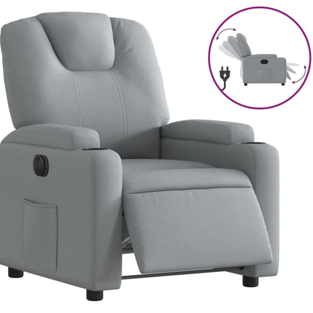vidaXL Sillas-Sillón reclinable eléctrico tela