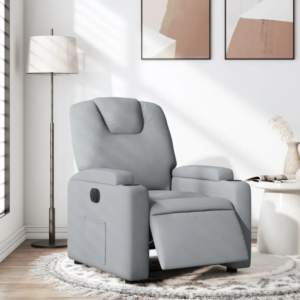 vidaXL Sillas-Sillón reclinable eléctrico tela