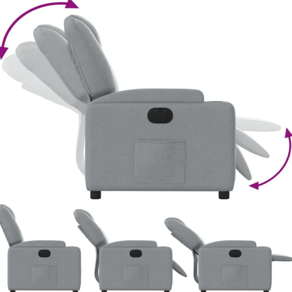 vidaXL Sillas-Sillón reclinable eléctrico tela