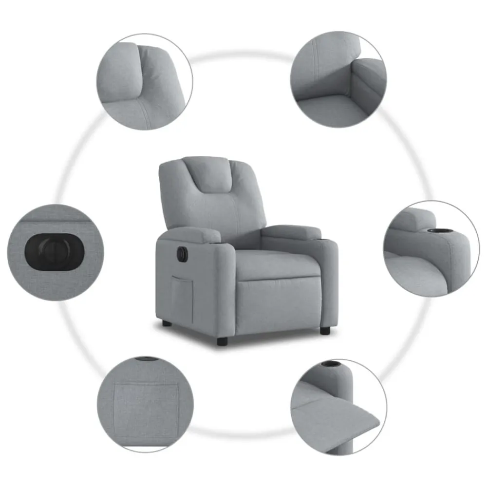 vidaXL Sillas-Sillón reclinable eléctrico tela