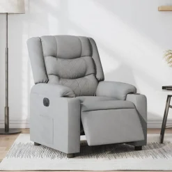 vidaXL Sillón reclinable eléctrico tela Gris claro Clearance