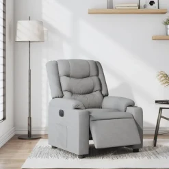 vidaXL Sillón reclinable eléctrico tela Gris claro Clearance
