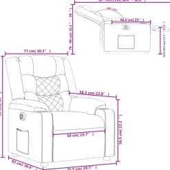 vidaXL Sillón reclinable eléctrico tela Gris claro Clearance