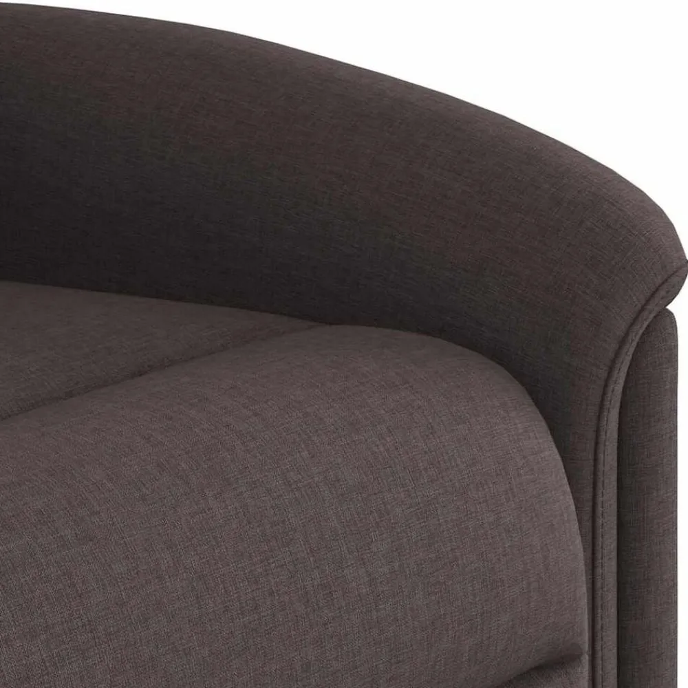 vidaXL Sillas-Sillón reclinable elevable tela marrón oscuro