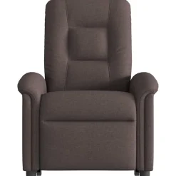 vidaXL Sillas-Sillón reclinable elevable tela marrón oscuro