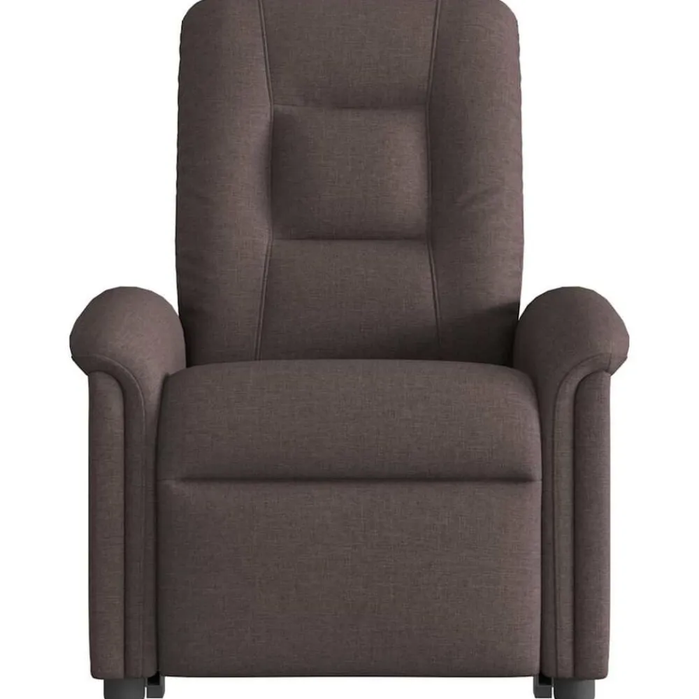 vidaXL Sillas-Sillón reclinable elevable tela marrón oscuro