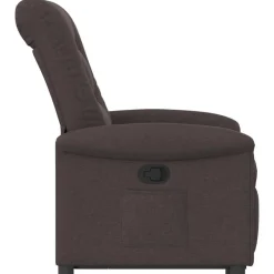 vidaXL Sillas-Sillón reclinable elevable tela marrón oscuro