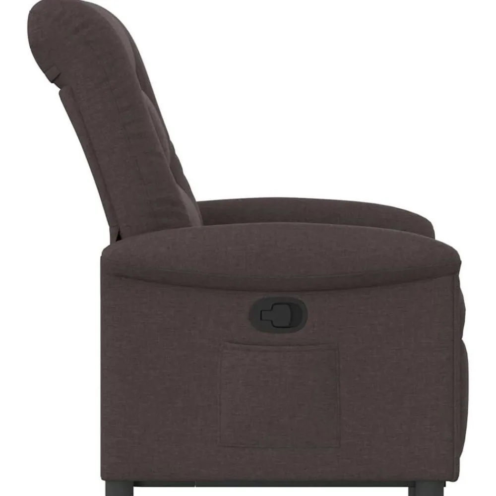 vidaXL Sillas-Sillón reclinable elevable tela marrón oscuro