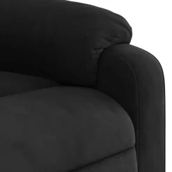 vidaXL Sillón reclinable elevable tela de microfibra Negro Best
