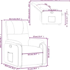 vidaXL Sillón reclinable elevable tela de microfibra Negro Best