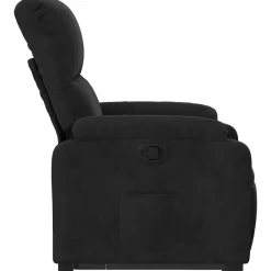 vidaXL Sillón reclinable elevable tela de microfibra Negro Best