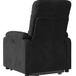 vidaXL Sillón reclinable elevable tela de microfibra Negro Best