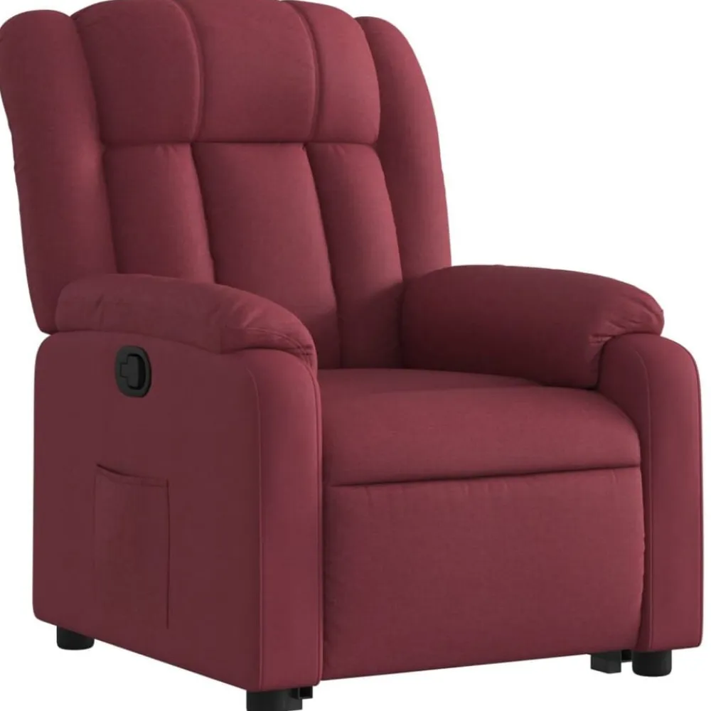 vidaXL Sillón reclinable elevable tela rojo tinto Rojo vino tinto Hot