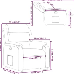 vidaXL Sillón reclinable elevable terciopelo rojo tinto Rojo vino tinto Outlet
