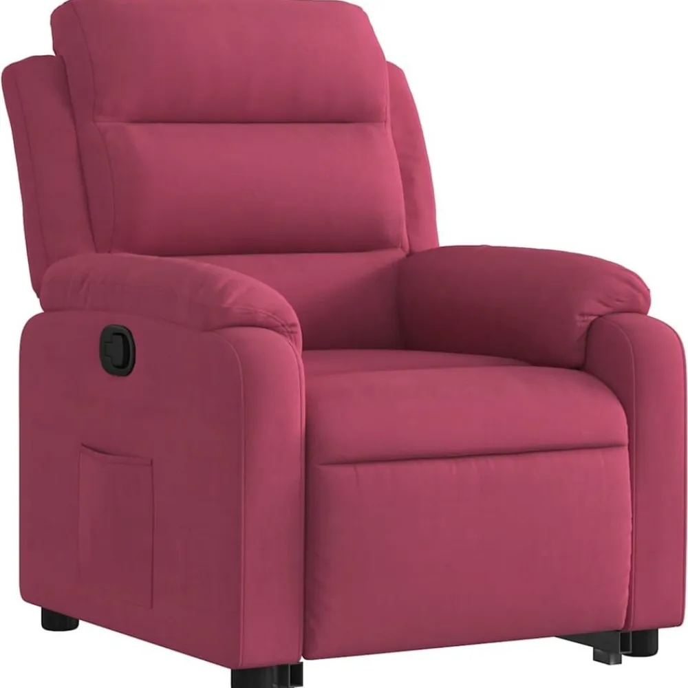 vidaXL Sillón reclinable elevable terciopelo rojo tinto Rojo vino tinto Outlet