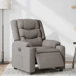 vidaXL Sillas-Sillón reclinable eléctrico tela gris