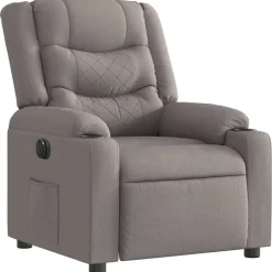 vidaXL Sillas-Sillón reclinable eléctrico tela gris