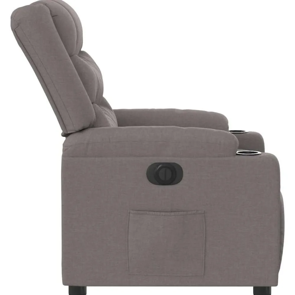 vidaXL Sillas-Sillón reclinable eléctrico tela gris