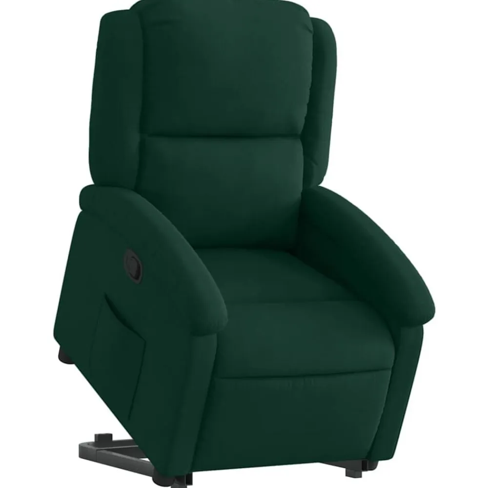vidaXL Sillón reclinable elevable terciopelo Verde oscuro Best