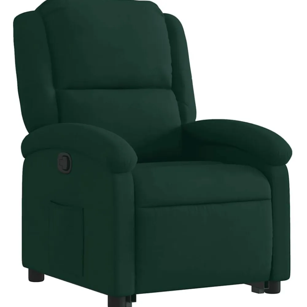 vidaXL Sillón reclinable elevable terciopelo Verde oscuro Best