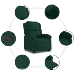 vidaXL Sillón reclinable elevable terciopelo Verde oscuro Best
