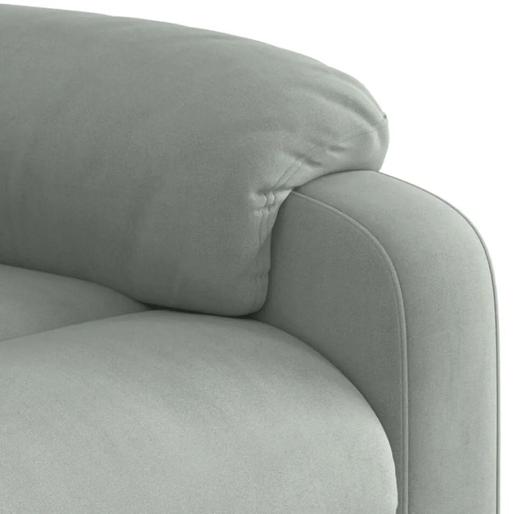 vidaXL Sillón reclinable eléctrico de terciopelo Gris claro New