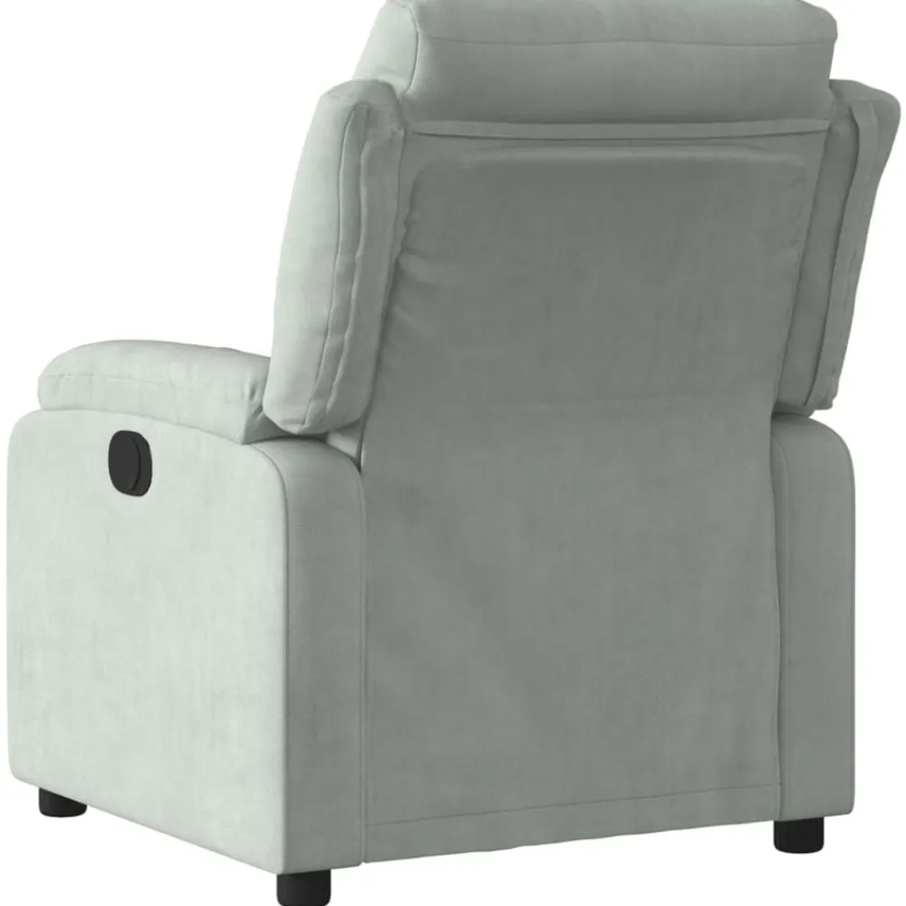 vidaXL Sillón reclinable eléctrico de terciopelo Gris claro New