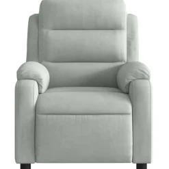 vidaXL Sillón reclinable eléctrico de terciopelo Gris claro New