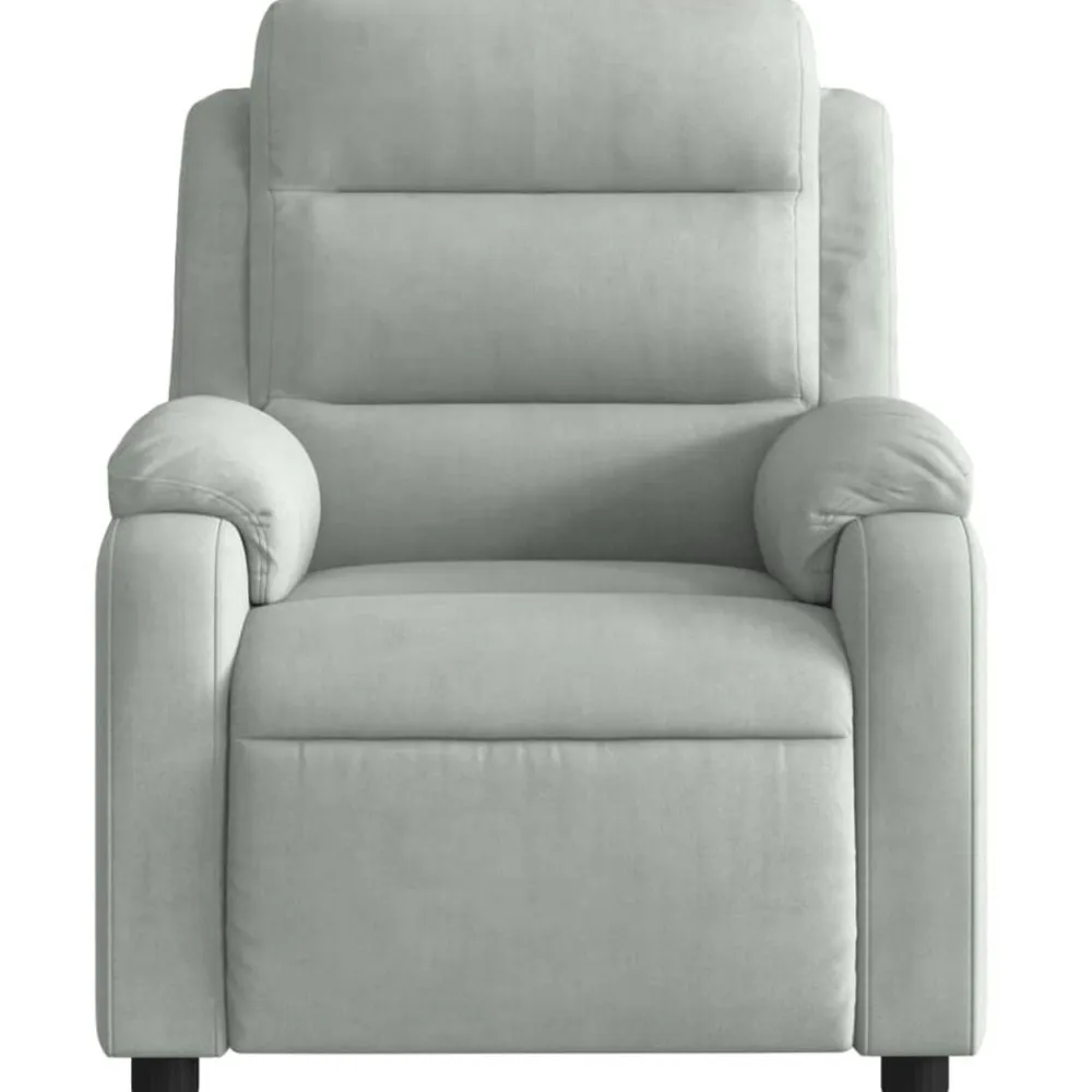 vidaXL Sillón reclinable eléctrico de terciopelo Gris claro New