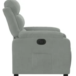 vidaXL Sillón reclinable eléctrico de terciopelo Gris claro New