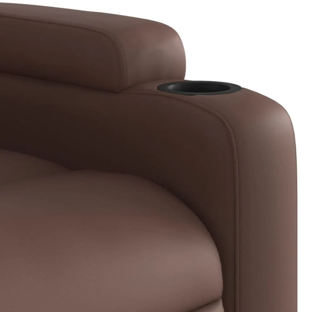 vidaXL Sillas-Sillón reclinable elevable cuero sintético marrón