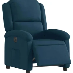 vidaXL Sillón reclinable eléctrico terciopelo Azul Clearance