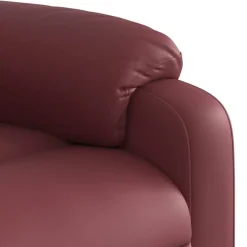 vidaXL Sillas-Sillón reclinable eléctrico de cuero sintético rojo tinto