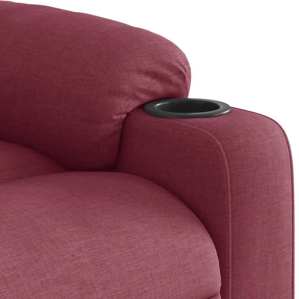 vidaXL Sillón reclinable elevable tela rojo tinto Rojo vino tinto Best