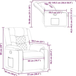 vidaXL Sillón reclinable elevable tela rojo tinto Rojo vino tinto Best