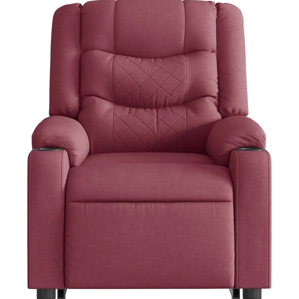 vidaXL Sillón reclinable elevable tela rojo tinto Rojo vino tinto Best