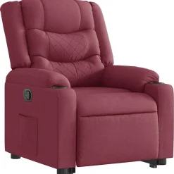 vidaXL Sillón reclinable elevable tela rojo tinto Rojo vino tinto Best