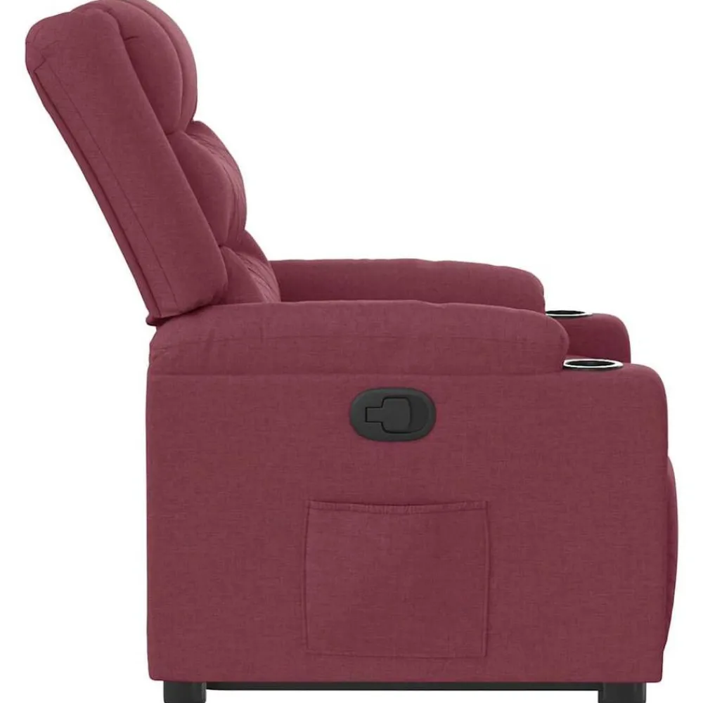 vidaXL Sillón reclinable elevable tela rojo tinto Rojo vino tinto Best