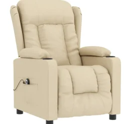 vidaXL Sillón reclinable eléctrico de tela Crema Online