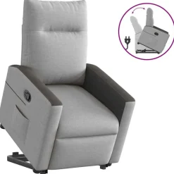 vidaXL Sillón reclinable elevable de tela Gris nube Hot