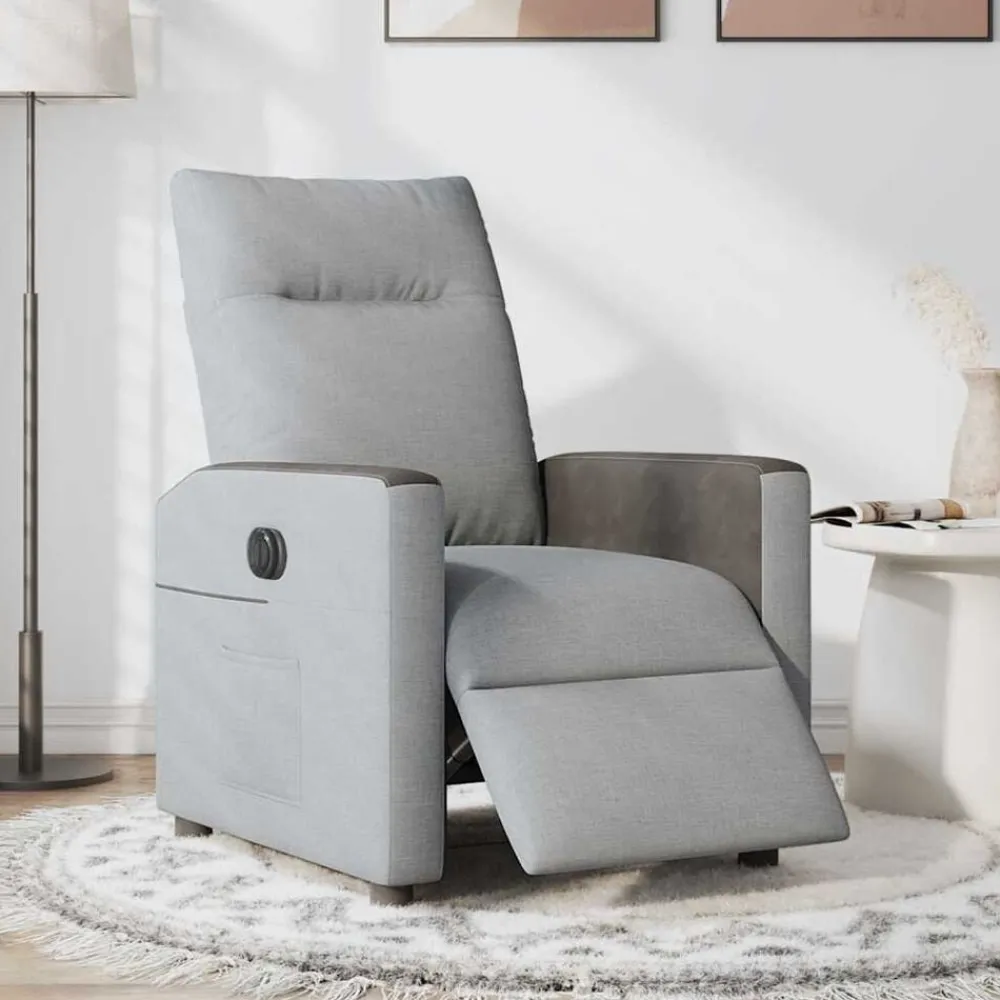 vidaXL Sillas-Sillón reclinable eléctrico tela