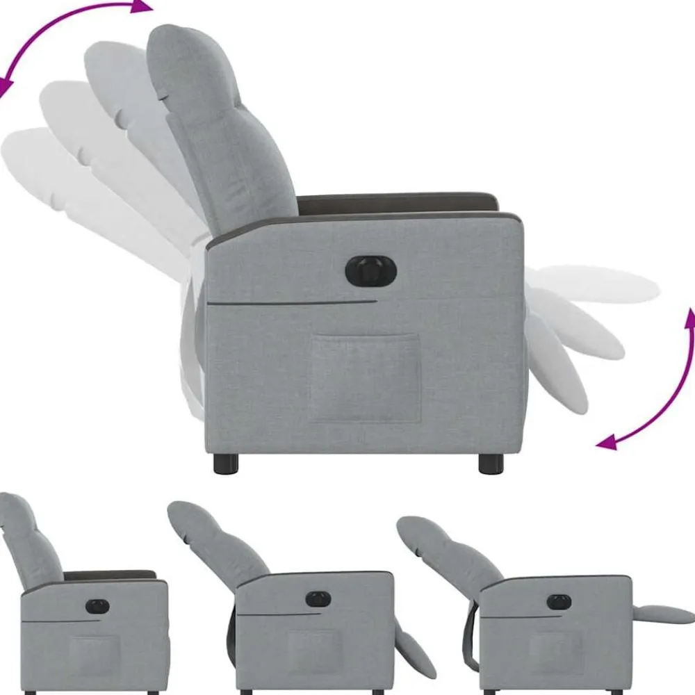 vidaXL Sillas-Sillón reclinable eléctrico tela