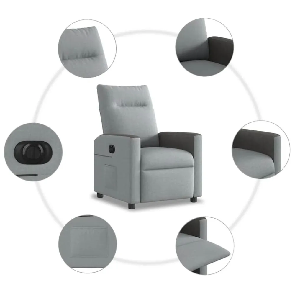 vidaXL Sillas-Sillón reclinable eléctrico tela