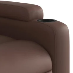 vidaXL Sillón reclinable elevable eléctrico de cuero sintético marrón Marrón Online
