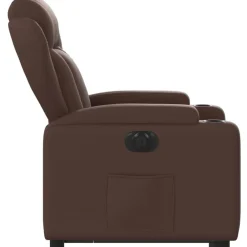 vidaXL Sillón reclinable elevable eléctrico de cuero sintético marrón Marrón Online