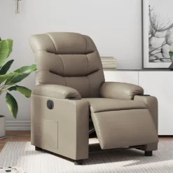 vidaXL Sillón reclinable eléctrico de cuero sintético color Capuchino Outlet